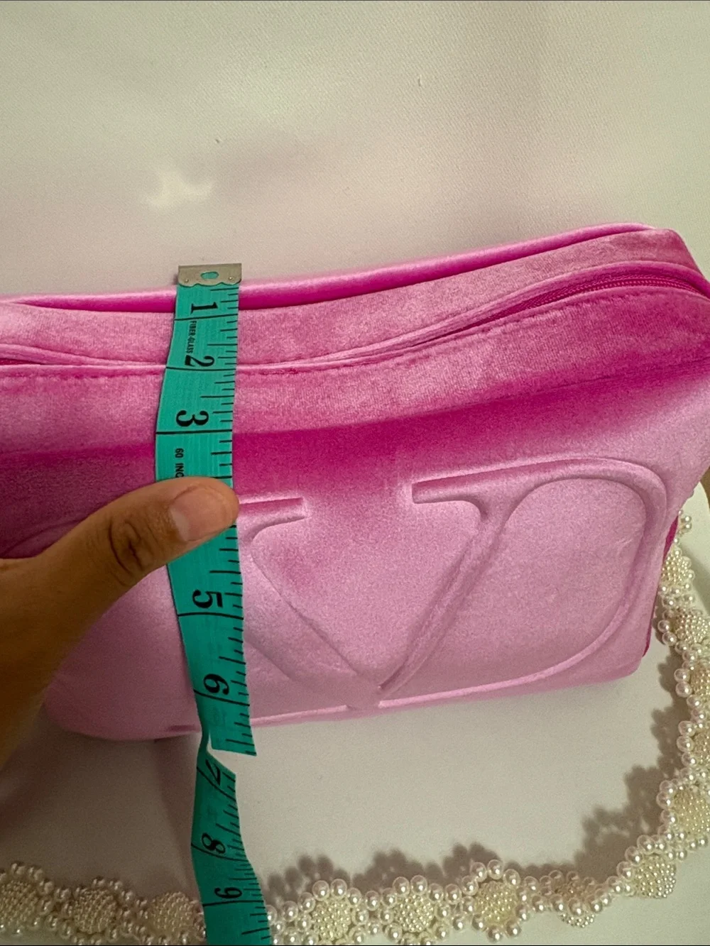 Valentino Large Velvet Pouch with straps